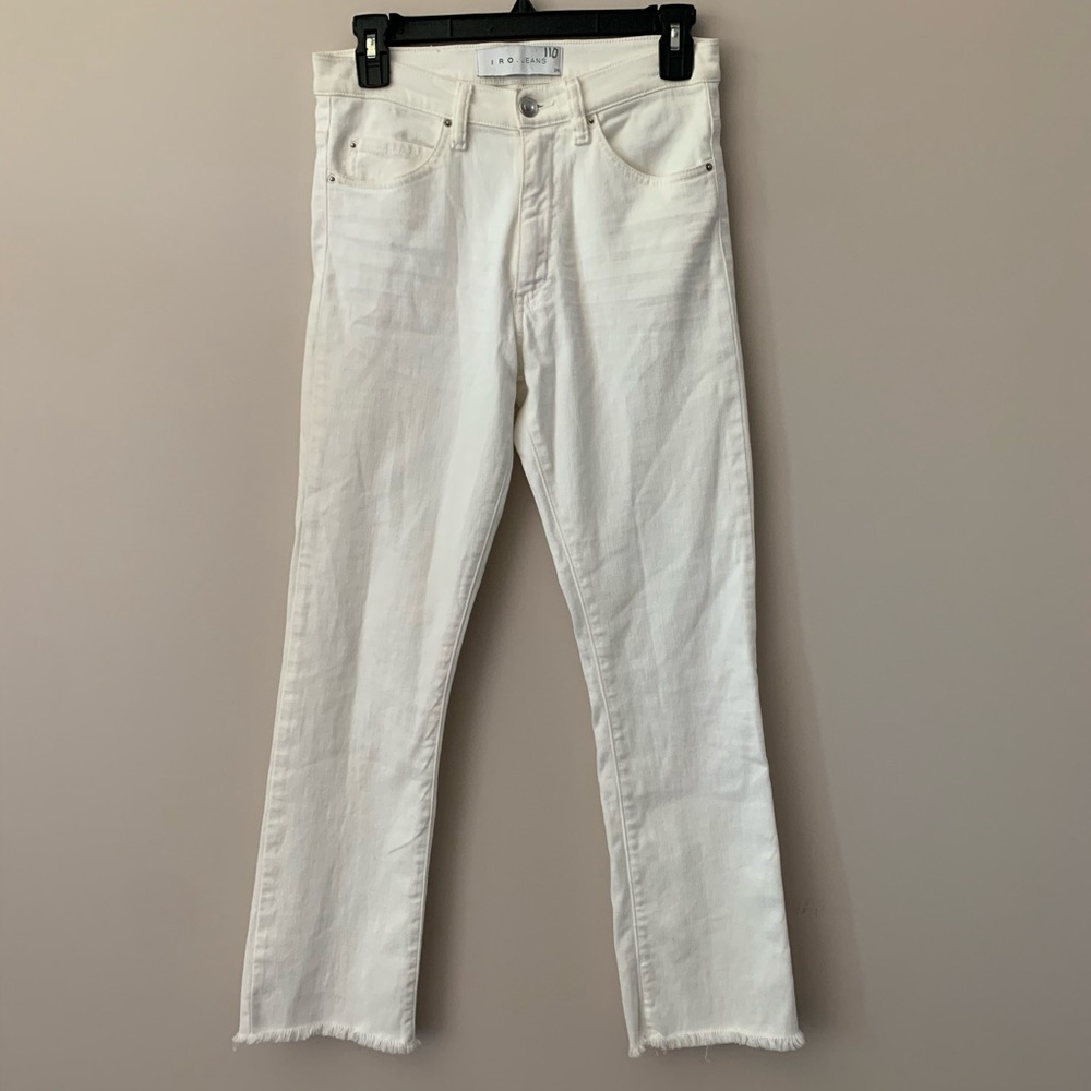 IRO Ajusté White Fray Hem Jeans